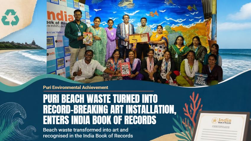 Puri Beach Waste Turned Into Record-Breaking Art Installation, Enters India Book of Records